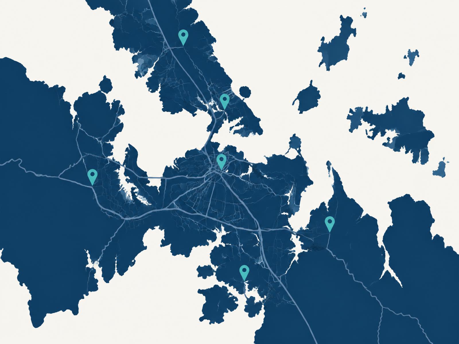 Map of the Auckland region showing the areas AMIL Facility Services covers