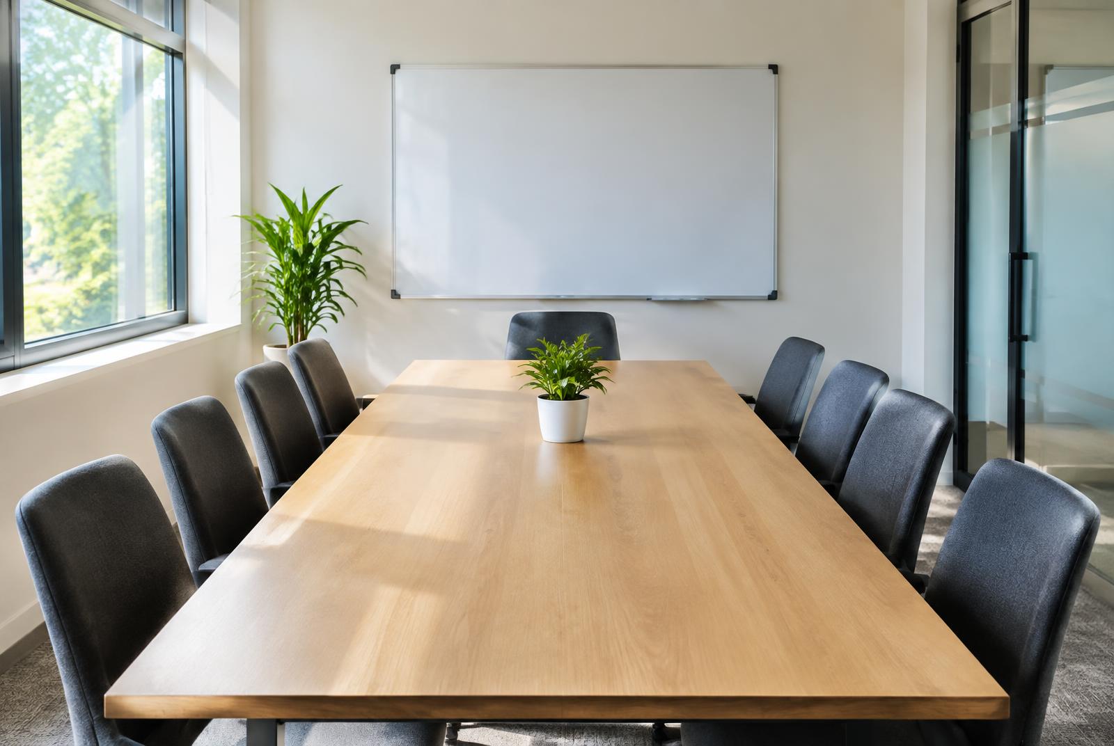 Freshly cleaned meeting room in a commercial workplace